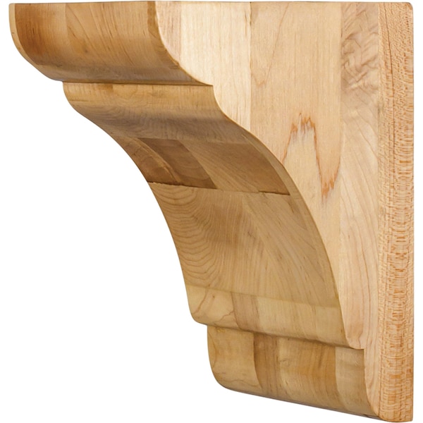 Hardware Resources 5" Wx6"Dx8"H Rubberwood Minimalist Corbel COR33-1RW - main